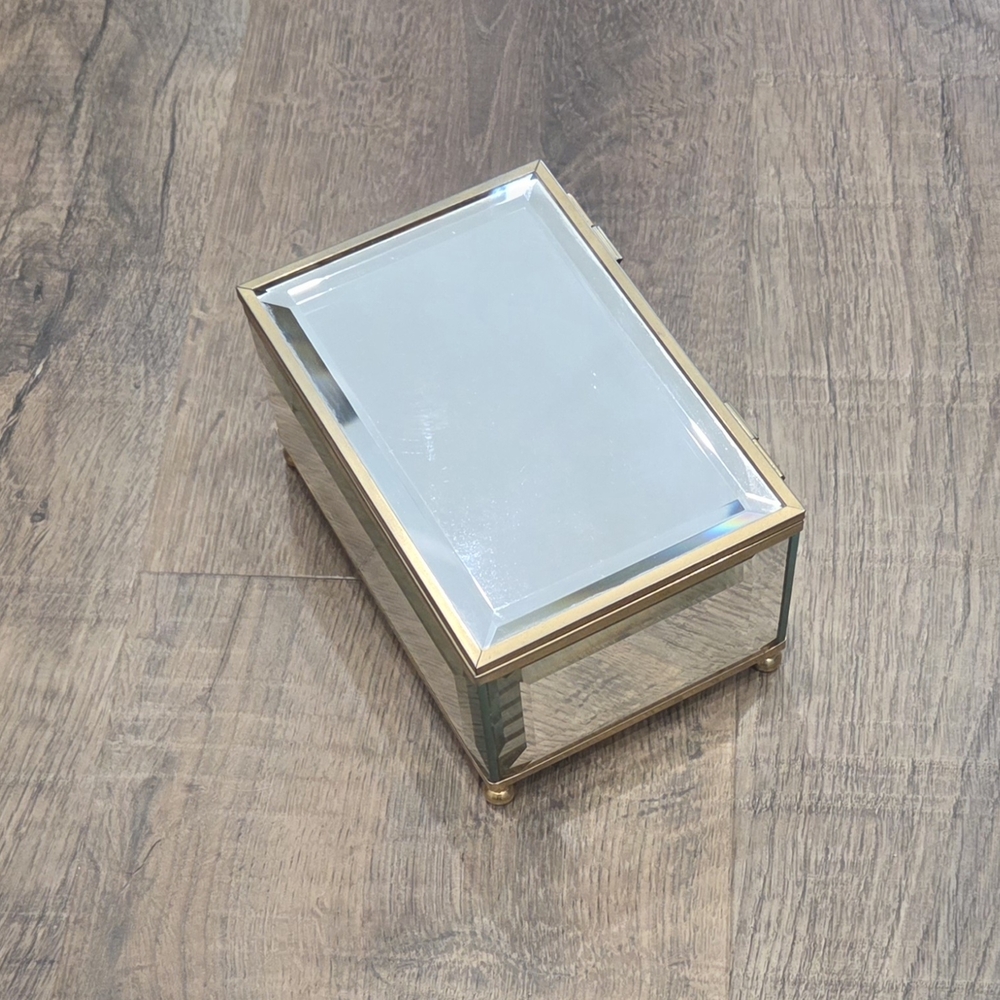 Vintage Schmid Mirrored Musical Jewellery Box With Velvet Interior